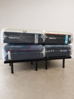 Tempur pedic Split king size mattress adjustable base available