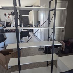 White Bookshelf And 2 Matching End tables 