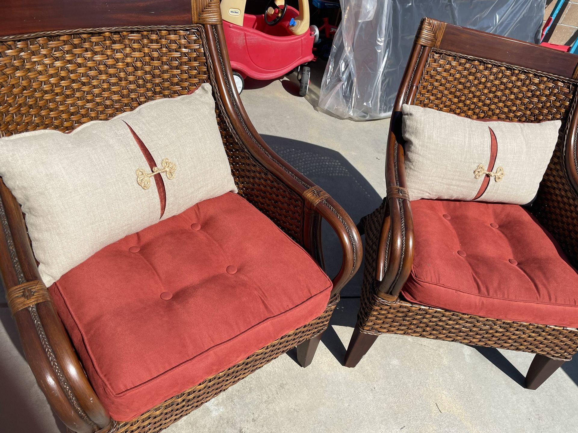 Temani brown wicker on sale chair