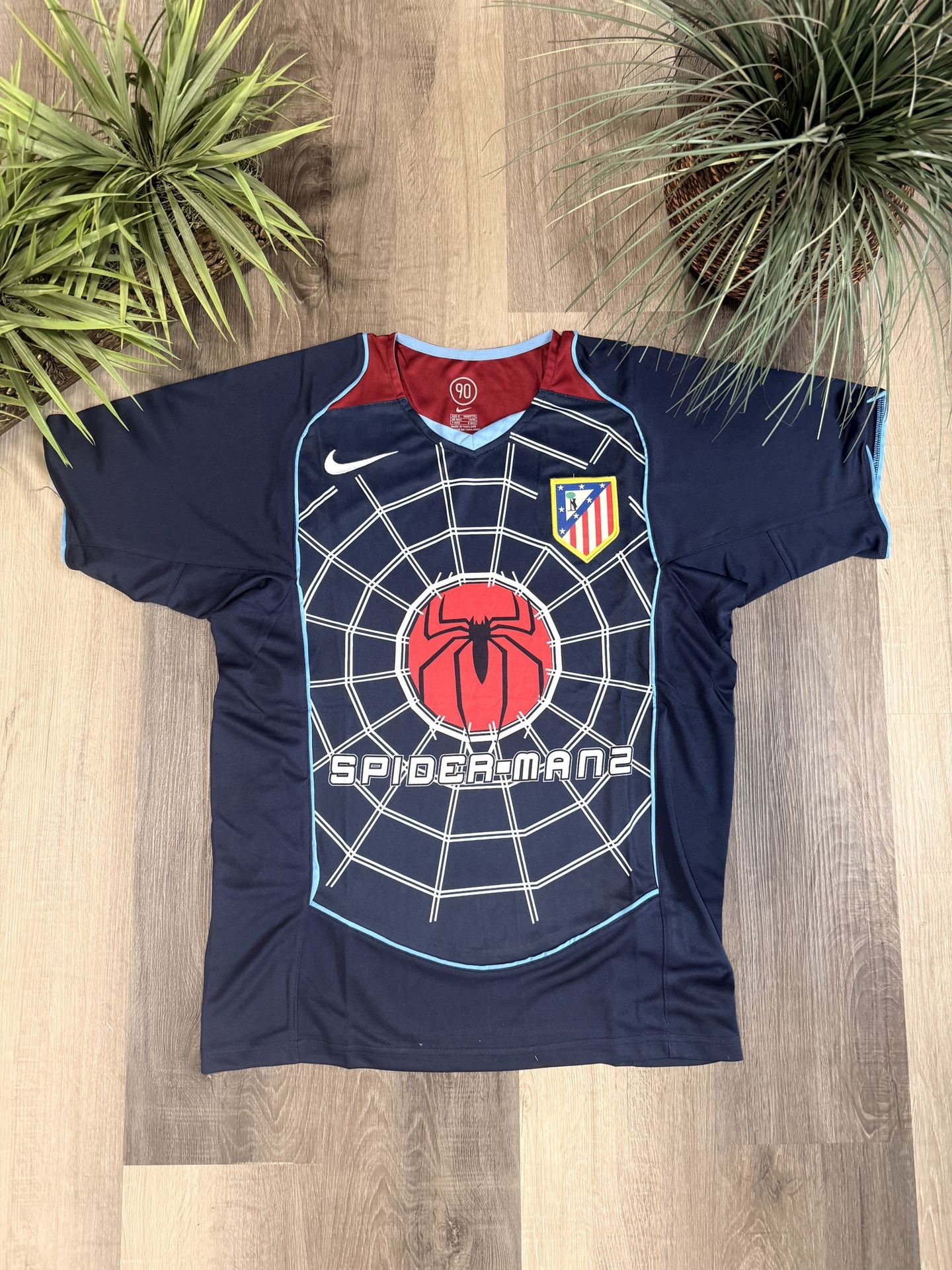 Atletico Madrid Spiderman 2004/05 Retro Soccer Jersey Vintage Football Shirt M