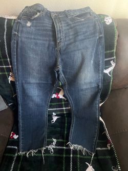 Blue stretch skinny jeans