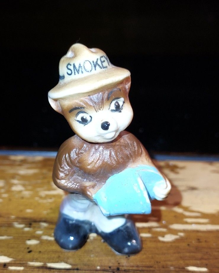Smokey The Bear Bone China 70's Miniature