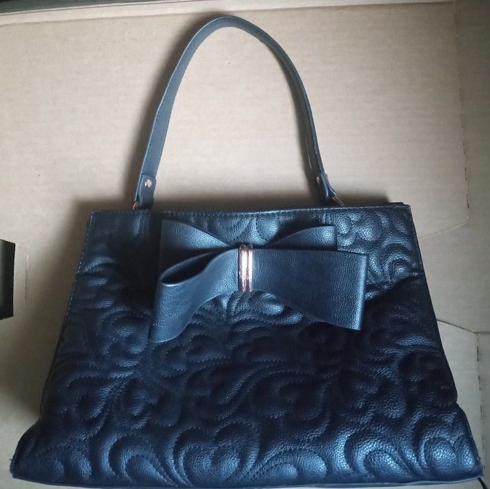 Betsy Johnson Black Leather Purse