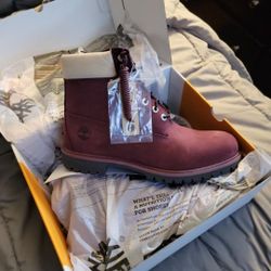 Size 11- Mens Timberland 6" Premium Boots Burgundy