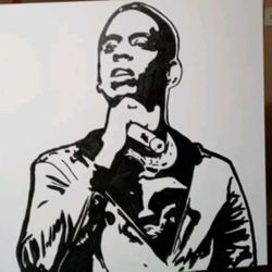 Hand Painted Black And White Silhouette Painting 36 By 36