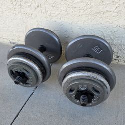 Adjustable 45 Pound Dumbbells 