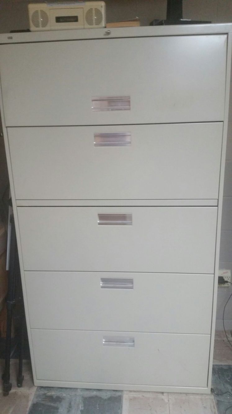 Hon 5 drawer vertical file cabinet