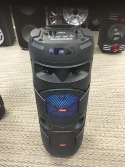 Dual eight inch rechargeable Bluetooth speaker/aux/fm/USB and SD port/microphone for karaoke/brand new!!