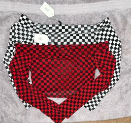 Checkered Long Sleeve Crop Tops – Set of 2