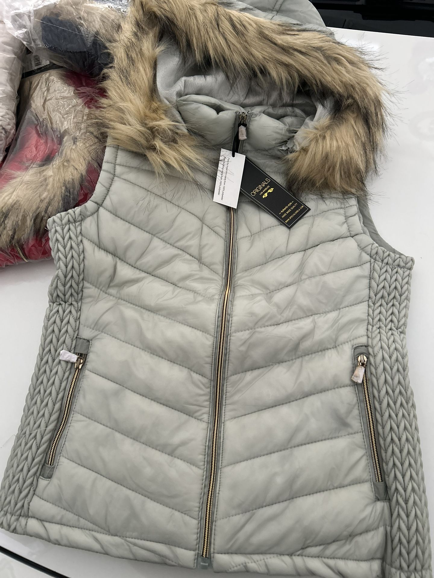 Winter vests With fur Hoodie