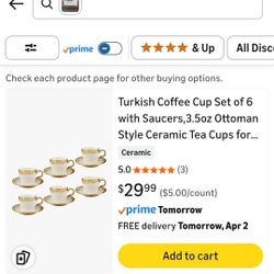 Turkish Coffee Cup Set of 6 