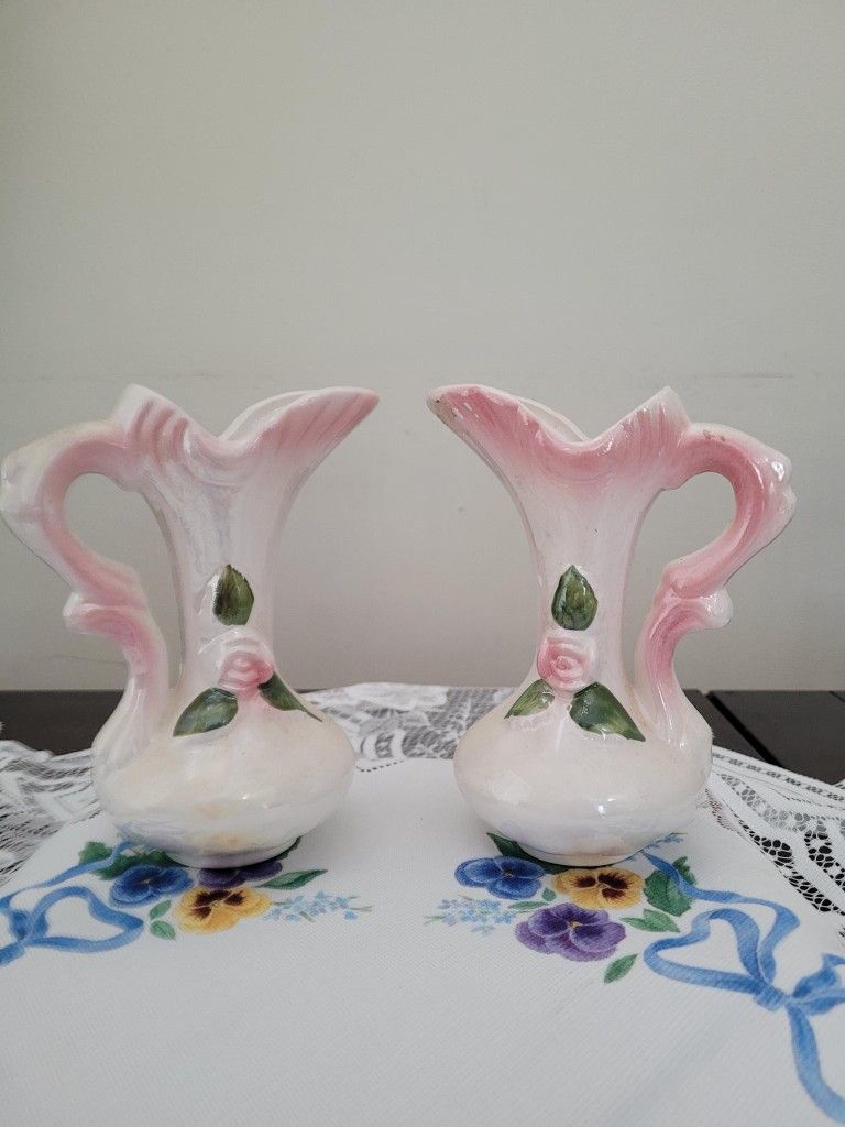 Vintage Mini Pink Porcelain Pitcher