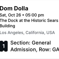 Dom Dolla Ticket 
