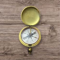  WWII EARLY 20TH CENT ANTIQUE US ARMY BRASS POCKET FIELD COMPASS VINTAGE 