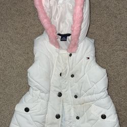 Little Girl 12 ‘month Old Tommy Hilfiger Jacket White Hood 