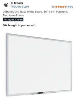 U Brands Magnetic Dry Erase Whiteboard 36x24