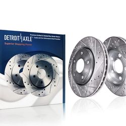 18-23 Dodge Durango SRT Rotors 2x Front Drilled and Slotted Disc Brake Rotors - Driver and Passenger Side - 
