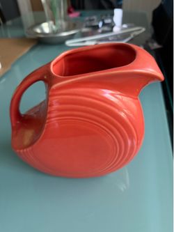 Fiesta Ware Pitcher – Red/Orange Fiesta Pottery – Made in USA