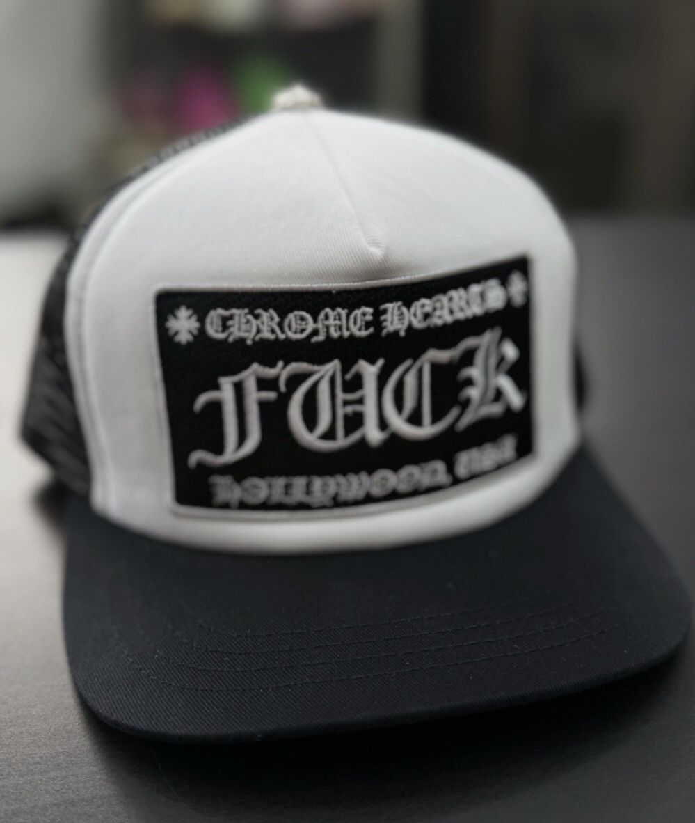 Chrome Hollywood Hearts F Hat Baseball Black White Cap Ch Logo 