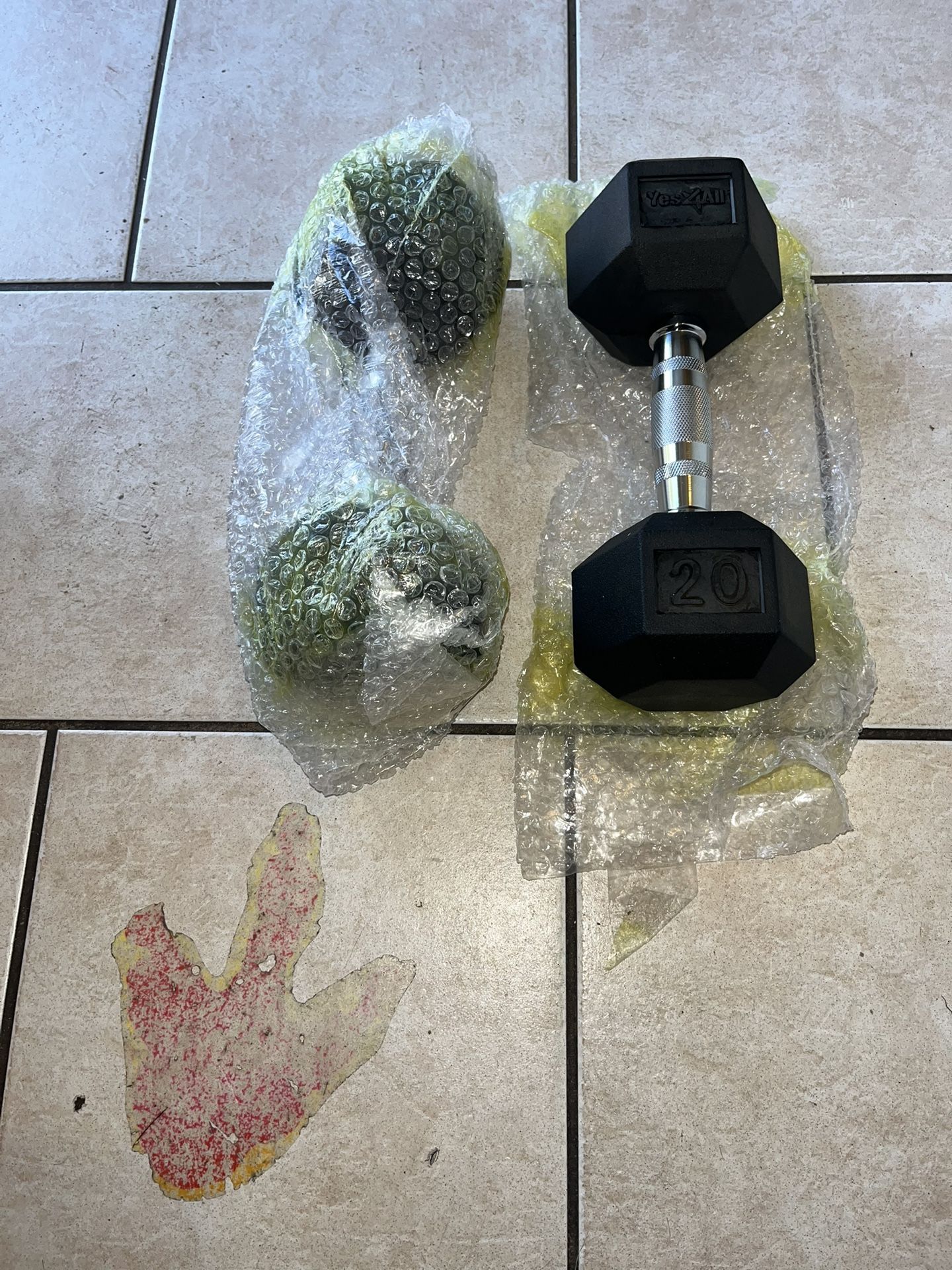 20lbs Chrome Handle Dumbbell Pair