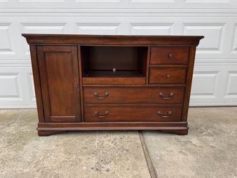 Traditional Cherry Wood-Finish Media Console / Storage Cabinet – 52.5”