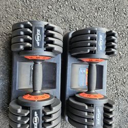Pair Of Adjustable Dumbbells 55lbs 