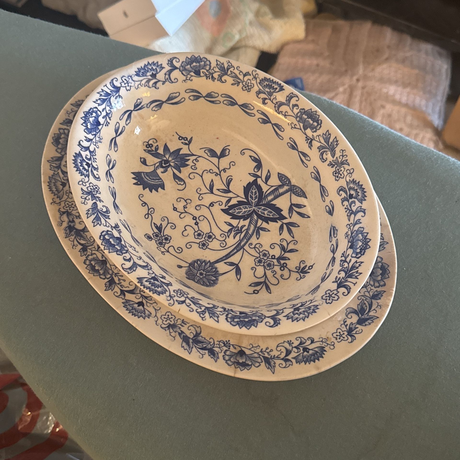 Blue Bonnet Japan Serving Platter and Dish