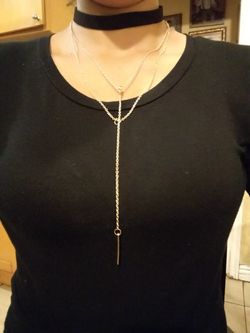 Multi layered Cloth and Alloy Combo choker necklace