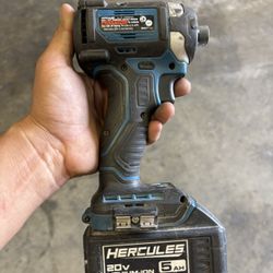 HERCULES 20V Brushless Cordless, 1/4 in. Compact, 3-Speed Impact Driver