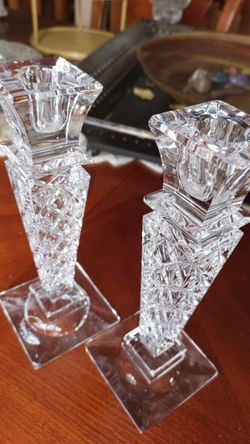 24% Crystal Lead. Candlestick Holders. Mint Condition. 