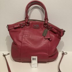 Coach Leather Satchel/Shoulder Bag Fuchsia 