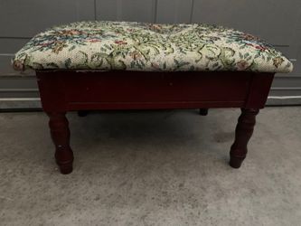 vintage wooden storage footstool