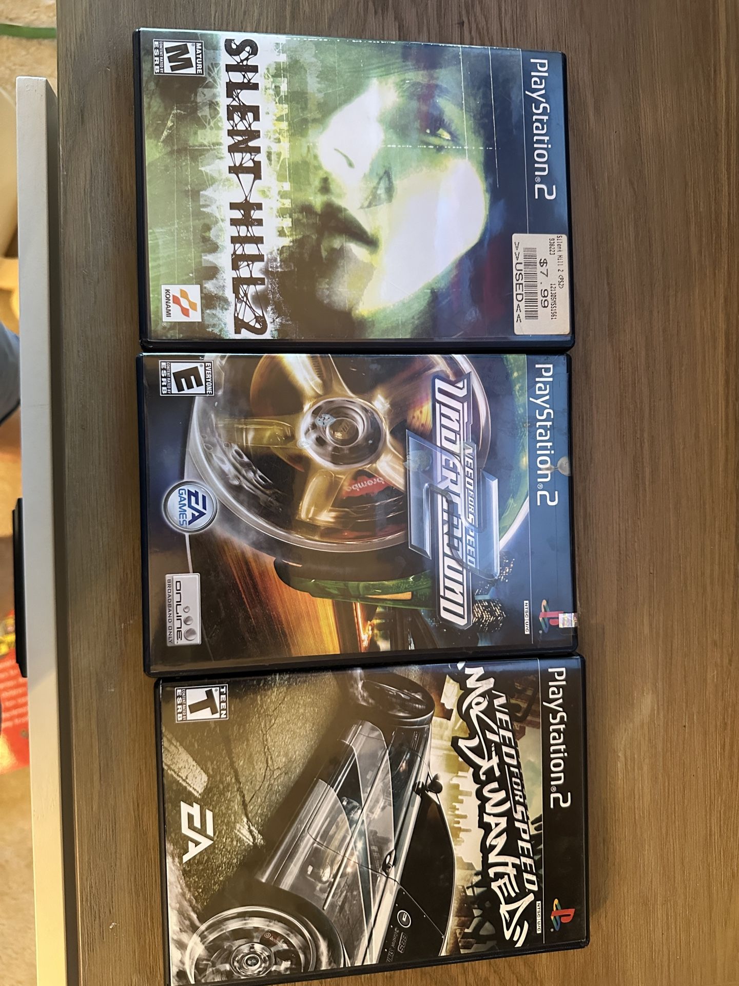 PS2 Games. Silent Hill 2, NFS Underground 2, NFS Most Wanted