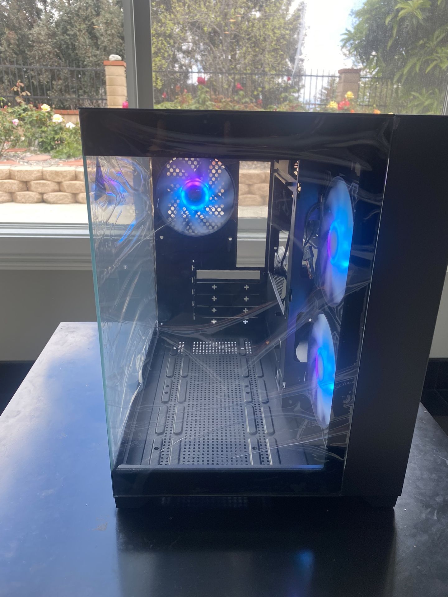 DIYPC ARGB-Q01 BK Dual Tempered Glass w/ 3 x ARGB Fans Micro ATX Gaming Case