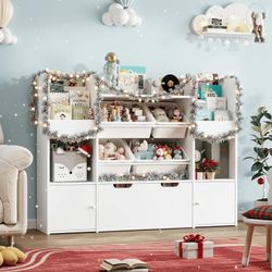 NEW Kids Toy Organizer + Bookcase – White