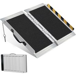 2FT Ramp for Door Thresholds & Curbs - Ultra Lightweight 8.6 lbs, Portable Foldable Design, 800 lbs Capacity, Non-Slip Surface, Recommended for 1-3 In