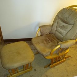 Dutailier Gliding Chair (Rocking Chair) And Ottoman