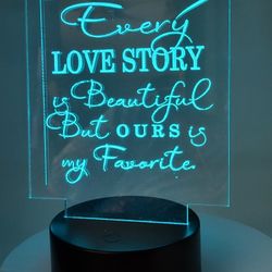 Personalized Custom Quote, Sentiment, Message LED Light, Night Light 