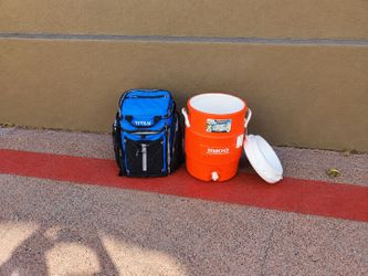 Backpack Cooler and water cooler.