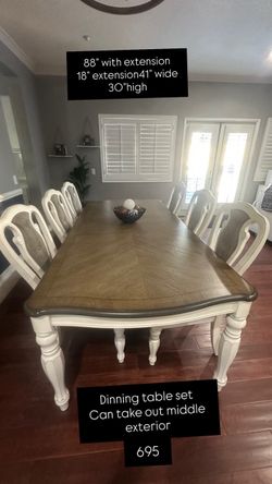 Dining room table with extension