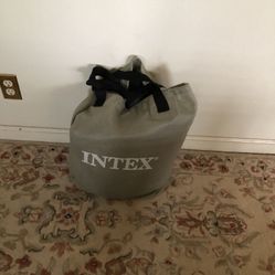 Brand New Intex Air Mattress Built In Pump Double 18” Height Head Rest And A Case 