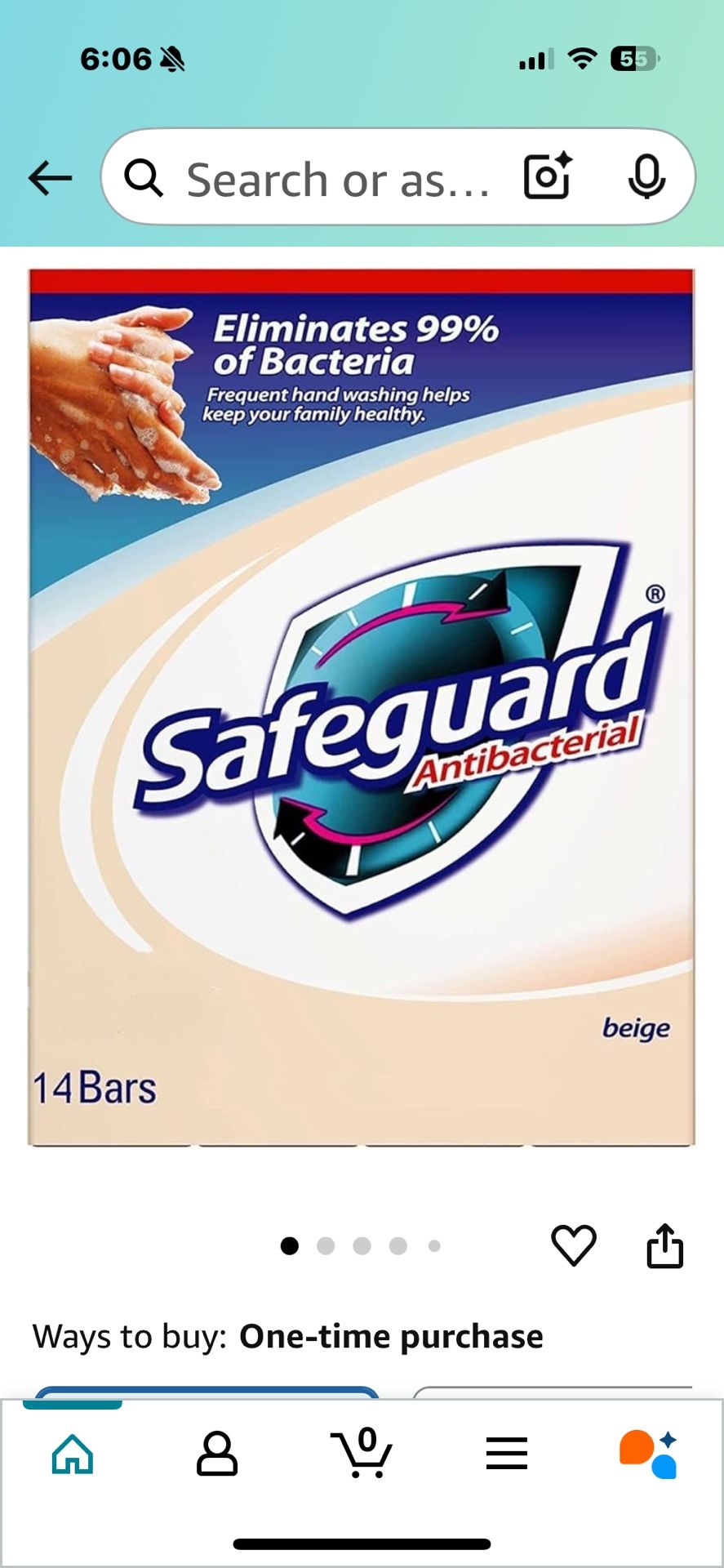 Safeguard 14 bars 4 ounce (113 gram) each beige washes away bacteria antibacterial soap bar