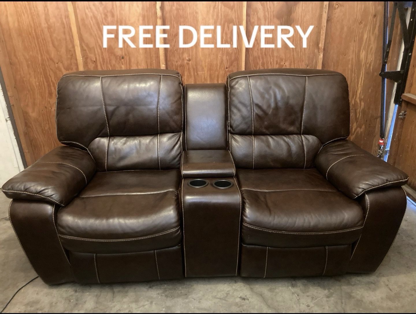 Electric Leather Recliner Loveseat - Free Delivery