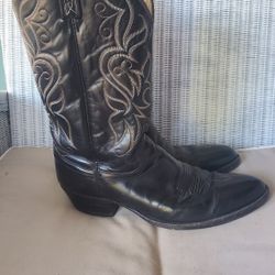 Men's Black Leather Cowboy Boots
