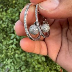 14k Gold Diamond Dangling Earrings, 7.8 Grams, Price Is Firm