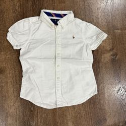 White Ralph Lauren button up shirt for kids size 6