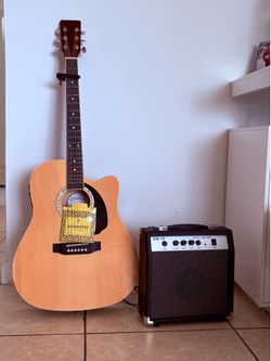 Acoustic-Electric Guitar with GM-10 Guitar Ampl