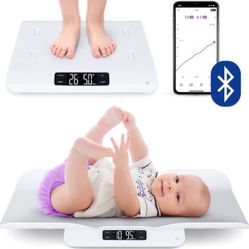 Smart Baby Scale - Accurately Chart The Progress of Your Baby | with in-House Algorithm for Wiggly Babies | Works as Infant & Toddler Scale (Smart Blu