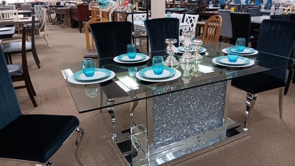 Glass Table With Glitter