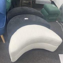 $75 Each Assembled New Ottoman Half Crescent Moon Storage Bench w/ Tray Serve As Side Table